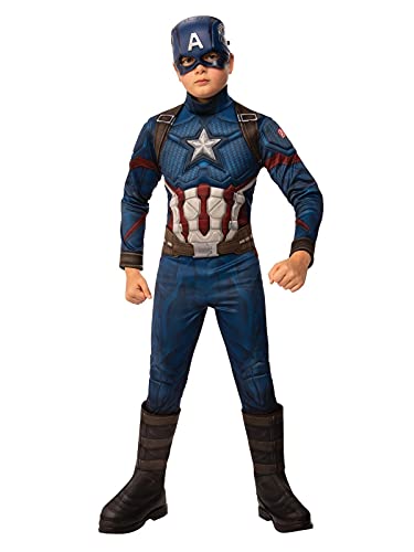 Rubie's Offizielles Avengers Endgame Captain America, Deluxe Kinderkostüm, Größe L, Alter 8-10, Höhe 147 cm