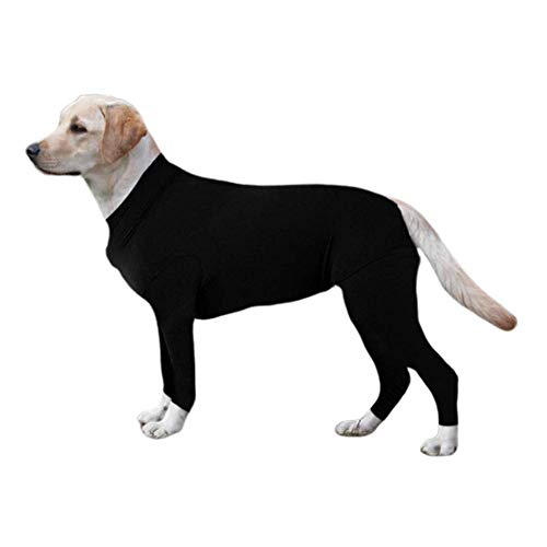 Hankyky Hund, chirurgischer Regenerationsanzug, Bauchwundschutz, nach Operationen, E-Halsband, Alternative für Hunde, Haustier Kleidung im Innenbereich, 2XL, schwarz