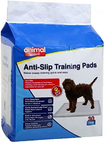 Animal Instincts Hunde- und Welpen-Trainingspads, Auslaufsicher, 6-lagiges Design mit schnell trocknender Oberfläche, 60 cm x 60 cm, 30 Pads