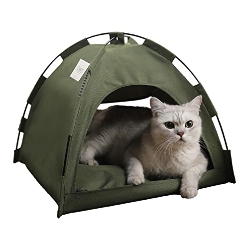 Haustier Zelt Bett,Faltbare Katzenhäuser für Hauskatzen | Haustierbett Selbstwärmende Katzenzelthöhle mit halbgeschlossener Höhle für Kätzchen und kleine Hundekaninchen Ximan