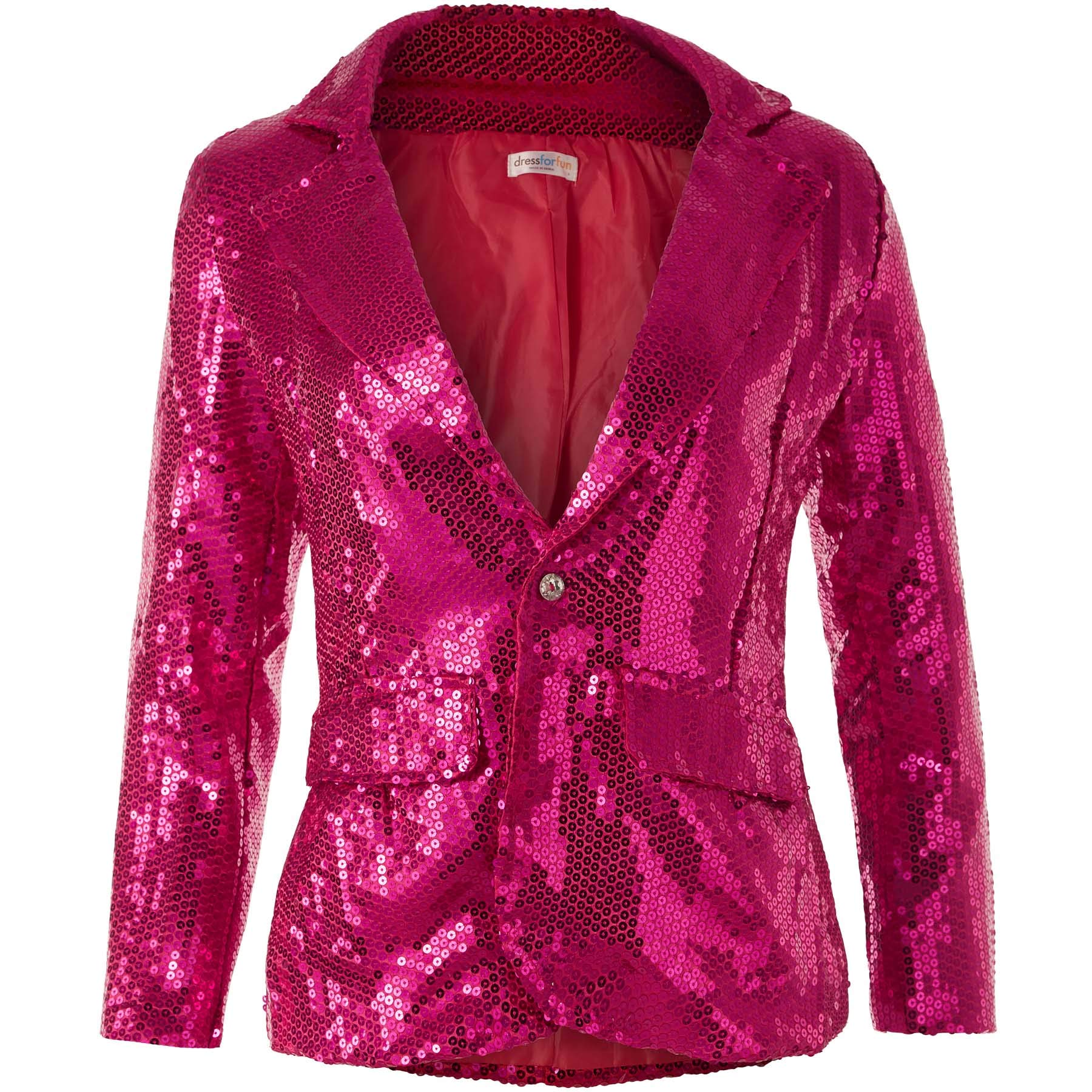 dressforfun 900995 Damen Pailletten Blazer, Langarm Glitzer Jackett, pink - Diverse Größen - (L | 303878)