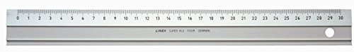 LINEX 100413071 Lineal "Super Ruler" 50 cm | Aluminium | 20er Pack |Maß-einteilung in mm | mit Rutschbremse | Zeichenkante und Schneidekante
