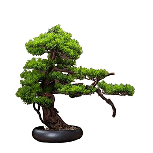 Artificial Tree 18 Zoll künstlicher Bonsai-Baum, Kunststoff-Faux-Pflanzendekoration, gefälschter Baum für Zen-Garten-Dekor (mit Reinigungsbürste) Künstlicher Bonsai-Baum