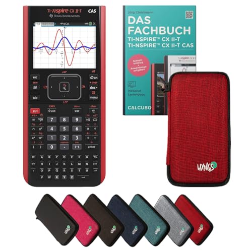 Standard: TI Nspire CX II-T CAS + WYNGS Schutztasche rot + CALCUSO Fachbuch + Erweiterte Garantie von CALCUSO