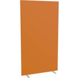 Design-Trennwand Paperflow, Stoffbespannung orange, schwer entflammbar gemäß DIN 4102 (B1), desinfektionsmittelbeständig, B 940 x T 390 x H 1740 mm