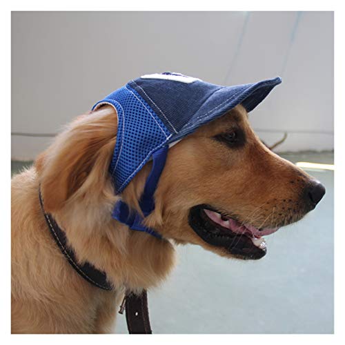 Z-LIANG Haustierkappe Atmungsaktiv Hund Cowboy Hut Corgi Teddy Hund Kleiner mittlerer und großer Hund Baseballmütze Golden Retriever hübscher Helm (Color : Blue, Size : L)