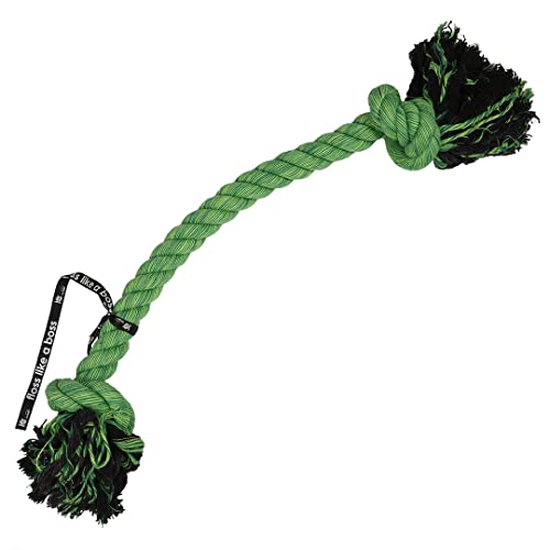 EBI, Do You Even Floss Dawg-Seil, 2 Knoten, 95 cm, Grün, Baumwolle, fest gedreht, gemischte grüne Farbe, hochwertig, bis ins Herz, trägt zu gesunden Zähnen und Zahnfleisch