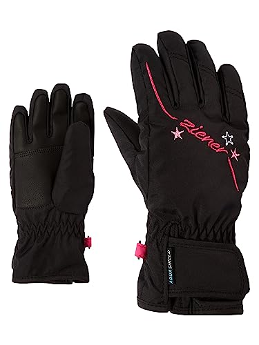 Ziener Mädchen LULA AS GIRLS glove junior Ski-handschuhe / Wintersport | wasserdicht, atmungsaktiv, schwarz (black), 4.5
