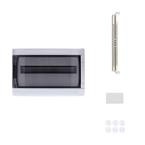 Aufputz Feuchtraum Verteiler Pro 1-reihig IP65 18 Module - Verteilerkasten Kleinverteiler Sicherungskasten, Tür transparent