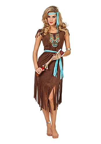 Indianerkostüm Kostüm Indianer Indianerin Squaw Apache Set Kleid Karneval Damen 46