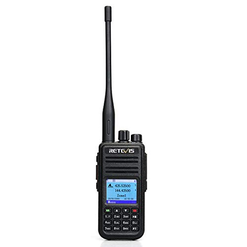 Retevis RT3S DMR Funkgeräte, GPS Dualband Amateurfunk, 3000 Kanäle DTMF Aufnahmefunktion, Digitales/Analoges Handfunkgerät, Kompatibel mit MOTOTRBO TierⅠ& Ⅱ (1 STK, Schwarz)