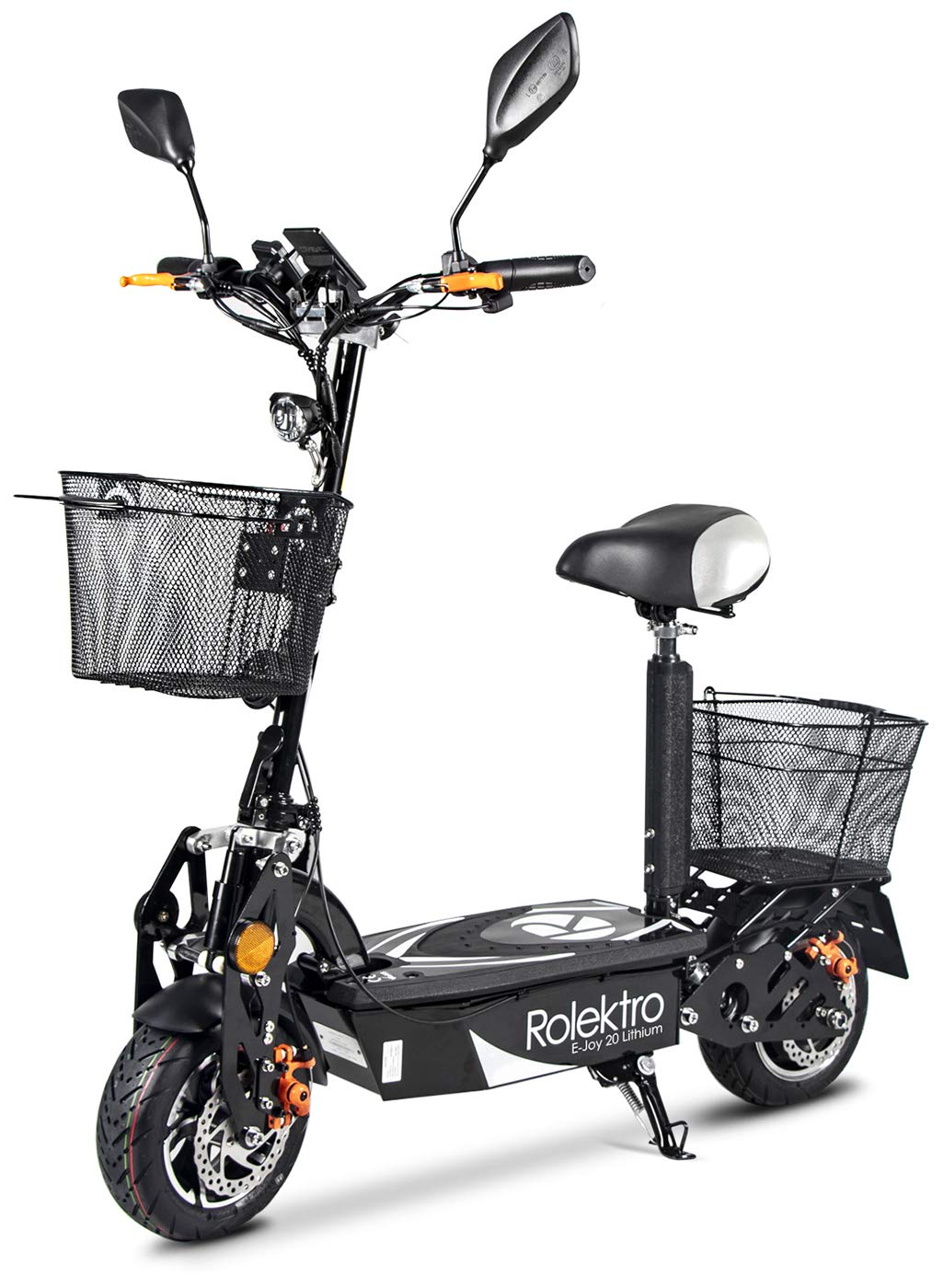 Rolektro E-Joy 20 Elektromoped mit Lithium Akku - 20 km/h E-Moped 500W Radnabenmotor 45km Reichweite EU-Zulassung, Schwarz