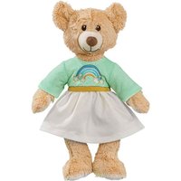 Heless 656 656-Kuscheltier Teddy Rainbow inkl. Kleid mit Regenbogen-Stickerei, ca großer Teddybär zum Liebhaben und als Spielgefährte für Babys und Kleinkinder, braun, 42 cm