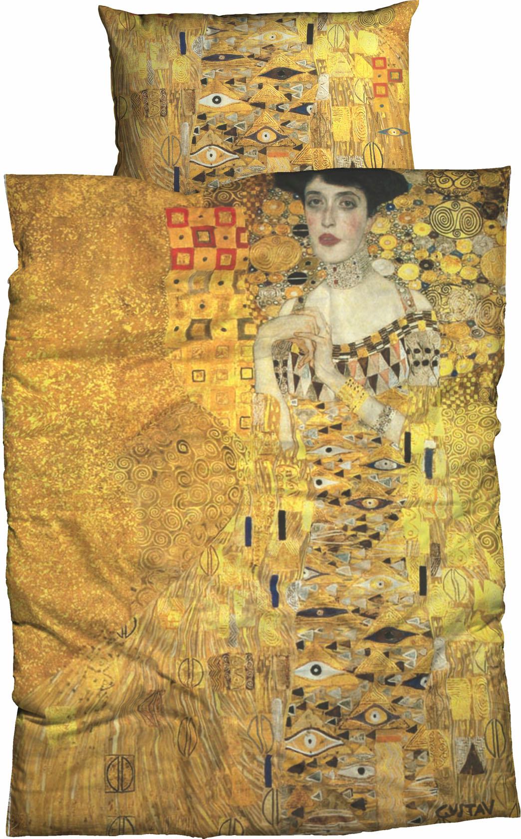 Goebel Bettwäsche "Adele Bloch" Satin gold Größe 155x220 cm (80x80 cm)