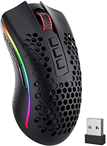 REDRAGON Mouse Storm Pro Wireless RGB-Gaming-Maus PixArt PAW3335 16 000 DPI | RED-M808-KS