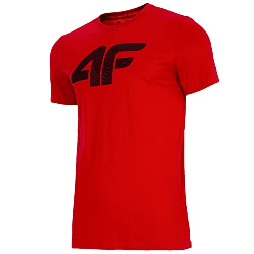 4F Herren Men's Tsm353 T-Shirt, Rot, M