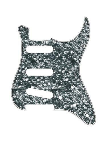 Pickguard E-Gitarre I Standart 11-Loch 3-lagig Black Pearl SSS