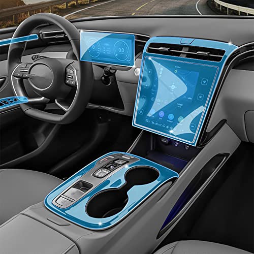 LAYGU Auto Innenraum Mittelkonsole Transparente TPU-Schutzfolie Anti-Kratz-Reparaturfolie Zubehör Refit, für Hyundai Tucson 2021