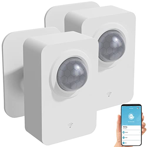 Luminea Home Control ZigBee PIR Sensor: 2er-Set ZigBee-PIR-Bewegungsmelder, 8 m Reichweite, App (Bewegungsmelder Smartphone, Bewegungssensor Decke, Alarmsysteme)