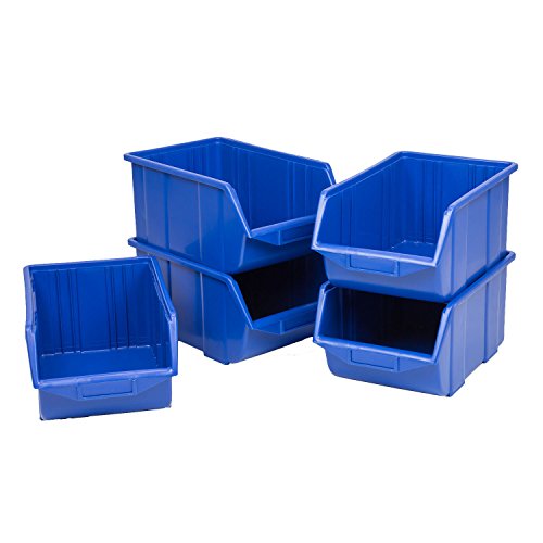 10 Stapelbox Sichtlagerkiste Lager System Kunststoff 350 x 220 x 165 Gr. 3 blau