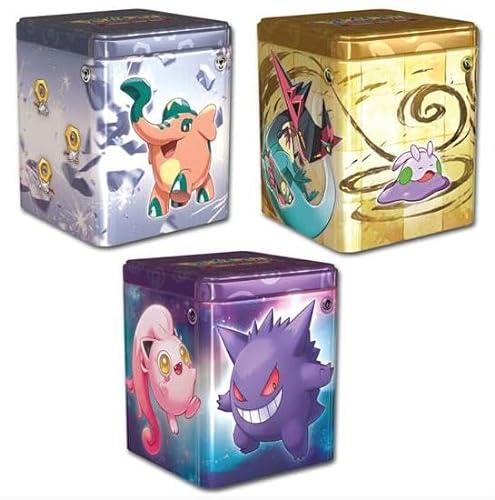 Alle 3 Pokeman Deck Tins - Frühjahr 2024 Stackable Tins - ENGLISCH + Heartforcards® Versandschutz