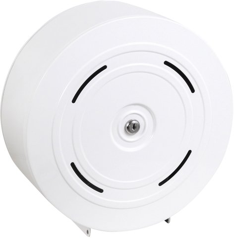 Toilettenpapierspender Metall weiß - für 4 Kleinrollen - abschließbar