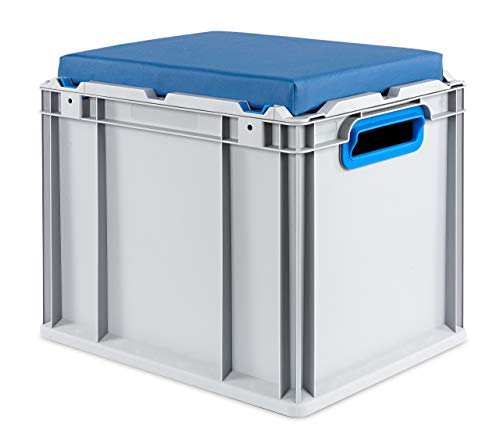 aidB Eurobox Seat Box, Griffe offen, 400x300x320mm, 1 St, blau