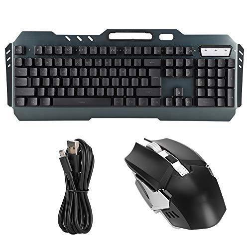 Tragbare drahtlose Tastatur aus Aluminiumlegierung Mausset Aufgeladene Beleuchtung Schwarz Eingebaute Lithiumbatterie 3000mAh