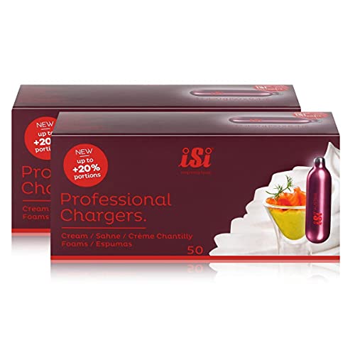 iSi Professional Chargers Sahnekapseln 420g - Sahnepatronen 50x8,4g (2er Pack)