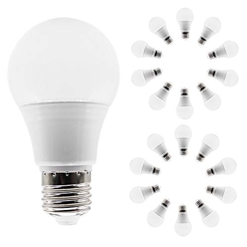 LED E27 Lampe, 5 W ersetzt 50 W, Kaltes Weiß (6000K), 500 Lumen, Reflektorlampe,A60, Matt, 60x110 mm, Nicht dimmbar, 20er Pack