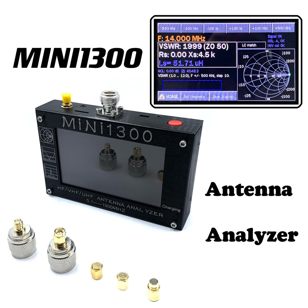 HF/VHF/UHF Mini1300 Antennenanalysator, Antennenanalysator 0,1–1300 MHz, Messung von S-Parametern, Impedanzanalysator, G