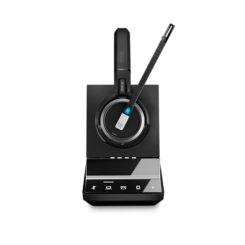 Sennheiser SDW 5035 (506596) – einseitiges (monaural) Wireless Dect Headset für Schreibtisch, Telefon, Softphone/PC-Verbindungen, Dual-Mikrofon, Ultra Noise Cancelling, schwarz