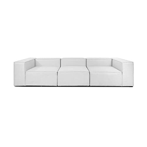 Home Deluxe - Modulares Sofa Verona - M Hellgrau 327cm x 68cm x 119cm inkl. Kissen I Ecksofa Wohnlandschaft Modulsofa