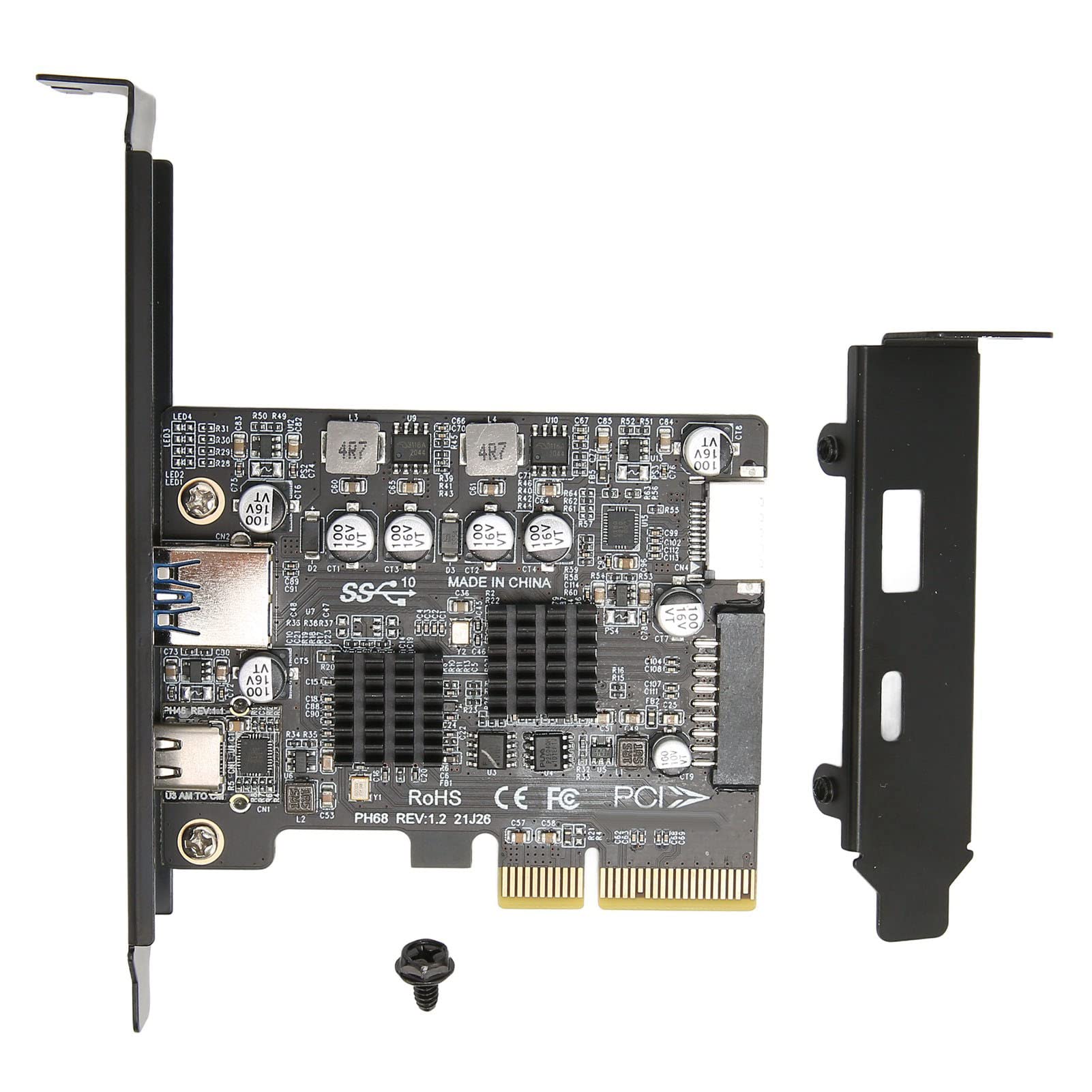 PCIe-Netzwerkadapter PCIE 3.0 auf USB3.0 10 Gbit/s Übertragungsraten-Erweiterungskarte, PCIe-Netzwerkkarte mit Vollständiger Schnittstelle, für Desktop-PC