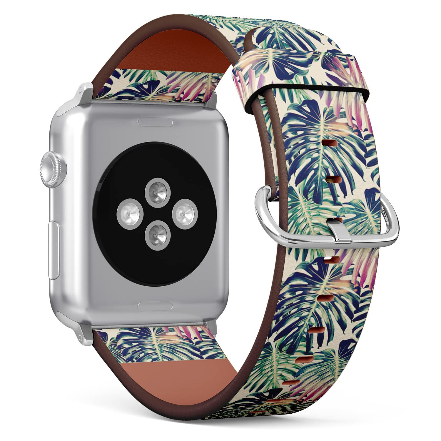 IKIKI-TECH Kompatibel mit Apple Watch-Armband, 38 mm, 40 mm, 41 mm (tropische Dschungelblätter, Monstera-Muster), veganes Ersatzarmband für iWatch Serie 8, 7, 6, 5, 4, 3, 2, 1 Ultra SE
