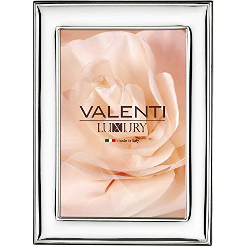 Valenti&Co Bilderrahmen, doppelseitig, aus Silber, Rückseite aus Holz, ideal als Geschenk, Artikelnummer: 51004 5 l (18 x 24 cm)