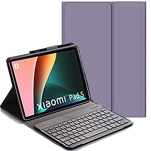 YHFZR Tastatur Hülle für Xiaomi Mi Pad 5/5 Pro 11 Zoll, [AZERTY] Ultradünn Flip Entfernbar Drahtloser Keyboardständer Ledertasche für Xiaomi Mi Pad 5/5 Pro 11 Zoll, Violett