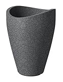 Scheurich Wave Globe High, Hochgefäß aus Kunststoff, Schwarz-Granit, 50,5 cm Durchmesser, 67 cm hoch, 33 l Vol.