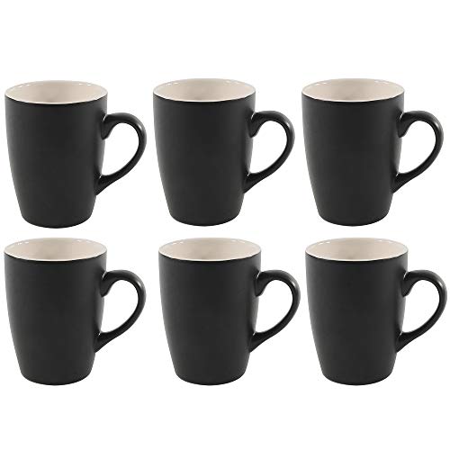 Annastore Tassen in schwarz - Kaffeebecher Becher Mug Kaffeetassen Henkeltassen Farbe Tassen schwarz