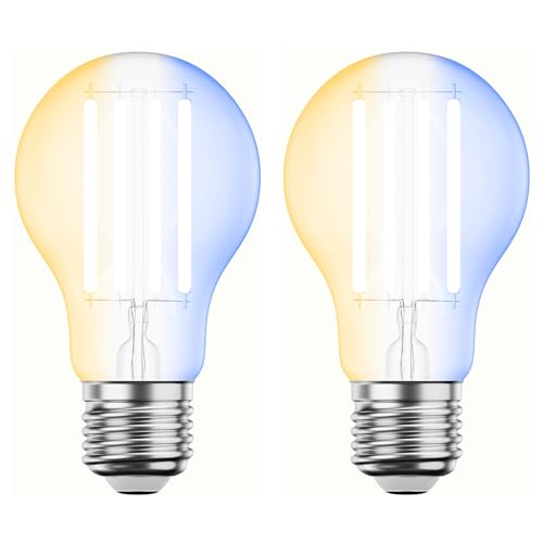 ledscom.de 2x E27 LED Leuchtmittel, A60, warmweiß - kaltweiß (2700-6700 K), 7 W, 1005lm, Smart Home, WLAN, Alexa