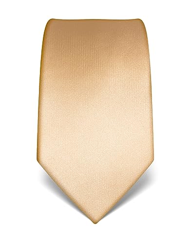 Vincenzo Boretti Herren Krawatte reine Seide uni einfarbig edel Männer-Design zum Hemd mit Anzug für Business Hochzeit 8 cm schmal / breit hellgelb