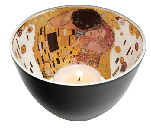 Goebel Teelichthalter Gustav Klimt Der Kuss mit Teelicht Porzellan