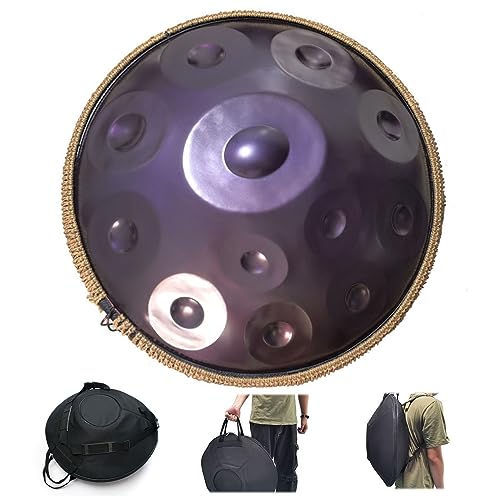 Handpan-Trommel für persönliche Meditation, Stahl-Handtrommelinstrument in D-Moll, 12 Noten, 432 Hz/440 Hz, Handpan-Trommelinstrument (Farbe: Lila, Größe: 432 Hz)