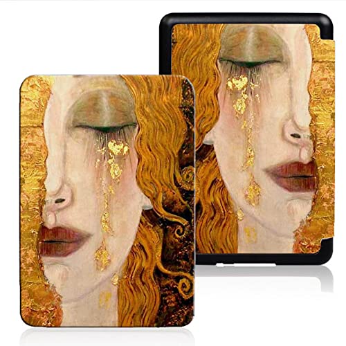 Case For 6.8” Kindle Paperwhite 11Th Gen 2021/M2L3Ek - Gustav Klimt Famous Artwork Print PU Cover, Slim Smart Shell For Kindle 2021 Signature Edition E-Reader With Auto Wake/Sleep,Tears,For M2L3Ek