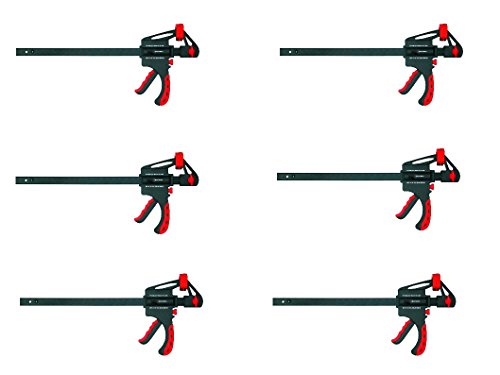 Proteco-Werkzeug® Set 6 Stück Schnellspannzwingen 150 mm x 63 mm Einspanntiefe Einhandzwingen Spreizzwingen Spannzwingen Schraubzwingen