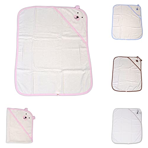 Cangaroo Baby Badetuch Baloo Kapuze 90 x 70 cm 100% Baumwolle Handtuch ab Geburt, Farben:rosa