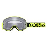 O'NEAL | Fahrrad- & Motocross-Brille | MX MTB DH FR Downhill Freeride | Verstellbares Band, optimaler Komfort, perfekte Belüftung | B-50 Goggle | Unisex | Schwarz Neon-Gelb verspiegelt | One Size