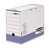Bankers Box Archivschachtel A4 mit FastFold System, 150 mm, FSC, 10er-Packung, weiß/blau