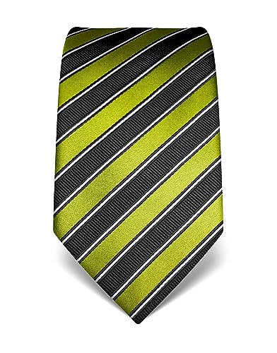 Vincenzo Boretti Herren Krawatte reine Seide gestreift edel Männer-Design zum Hemd mit Anzug für Business Hochzeit 8 cm schmal / breit grün