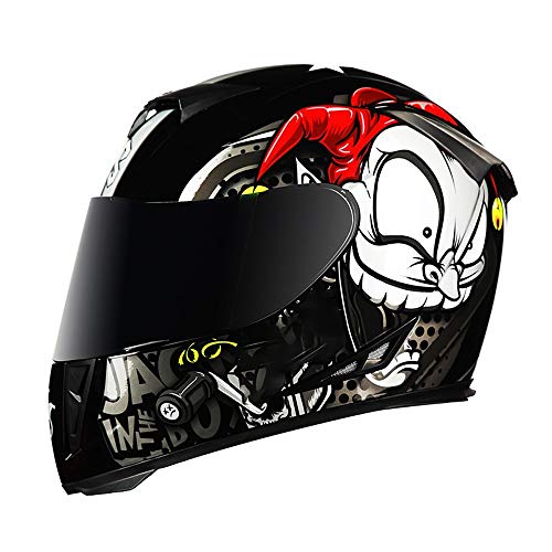 Integralhelm Roller Helm Schlanker Motorradhelm mit Schwarzem Zusatz-Visier, Sport-Motorrad-Helm, der Neusten Sicherheitsnorm DOT, 2 Farben